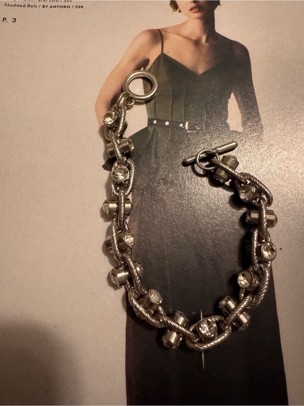 Banana Republic Silver-Tone Crystal Rope Bracelet - Picture 3 of 3